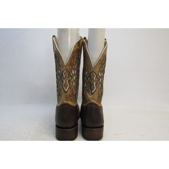 Corral Mens Sz 9 D Brown Leather Wing Cross Inlay Cowboy Boots main image 8